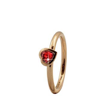 Christina forgyldt samle ring - Garnet Heart køb det billigst hos Guldsmykket.dk her